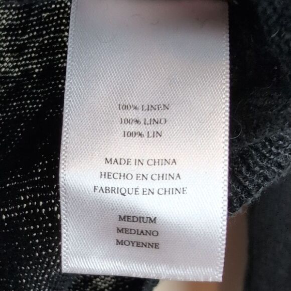 Rails Black and Cream Star Patterned Linen Top Lightweight Sweater Size M - Picture 8 of 11